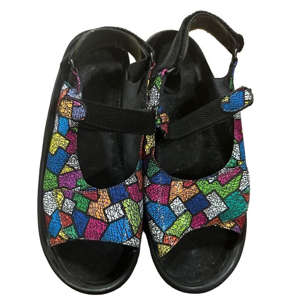 Wolky 3204 Jewel Wedge European Walking Sandal Picasso Multi Women's size 43